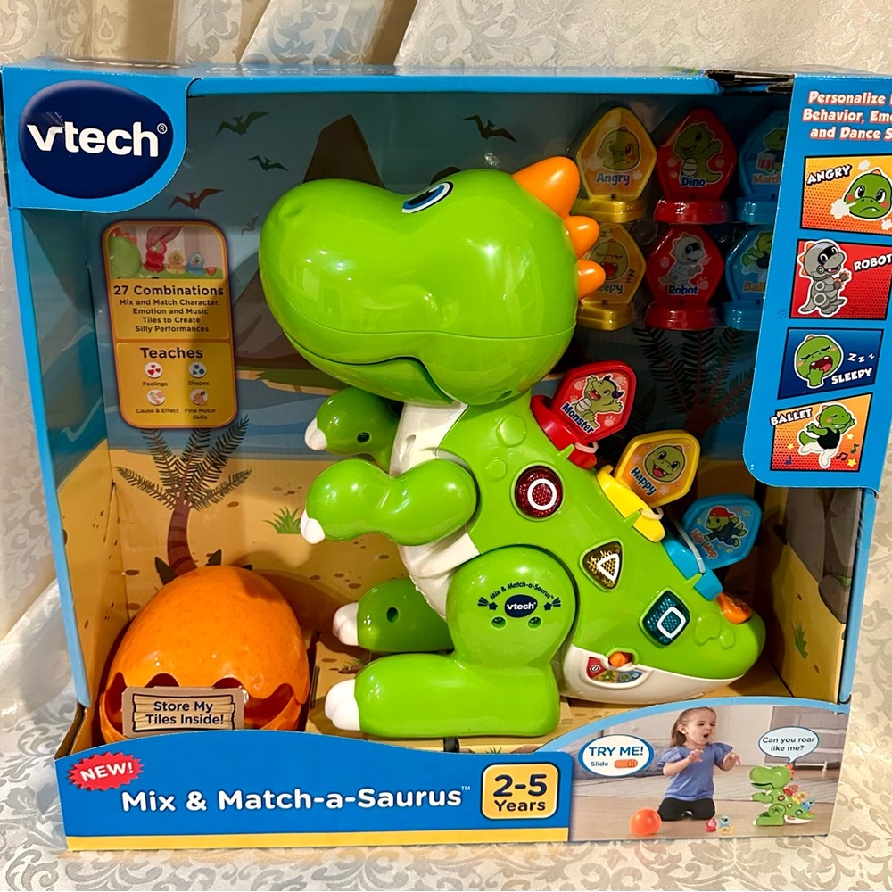 NEW-VTech Green Mix And Match-a-Saurus 2-5YO